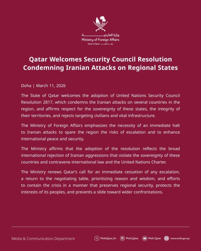 İran Saldırılarını Kınayan BM Tasarısına Katar’dan Destek