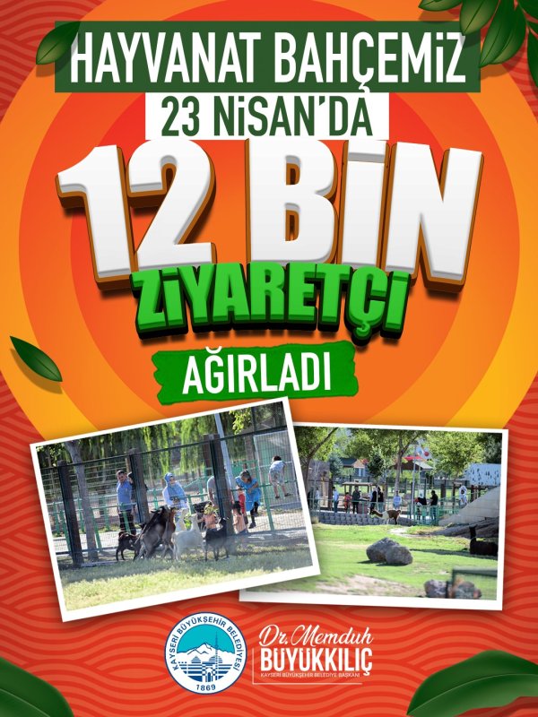 Kayseri’de Hayvanat Bahçesini 23 Nisan'da 12 Bin Kişi Ziyaret Etti