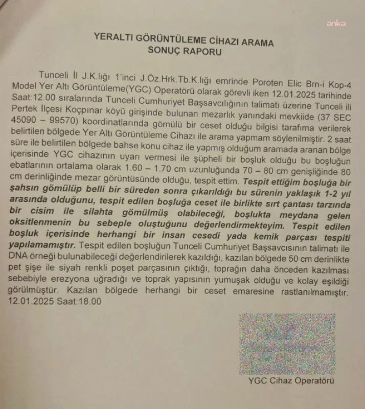 Gülistan Doku Buraya Mı Gömüldü? Mezara Benzer Boşluk Raporda